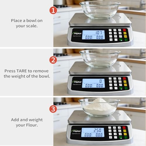 Large Food Scale 110 lb, Commercial Kitchen Scale 50kg with Price Computing, 0.05oz/1g, 304 Stainless Steel Digital Scale for sourdough Bread Baking Cooking Meat Restaurant Vegetables Farm