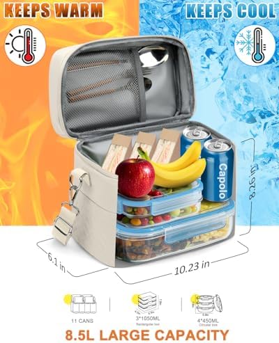 Capolo Lunch Bag for Women Men Insulated Lunch Tote Leakproof Lunchbox Bags