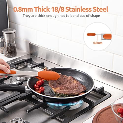 U-Taste Kitchen Tong for Cooking, 600ºF Heat-Resistant Silicon, 2Pcs/Orange