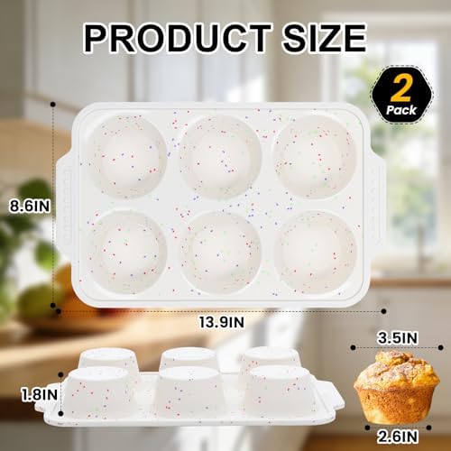 Vinino Silicone Jumbo Muffin Pan with Reinforced Frame for Oven, BPA-Free