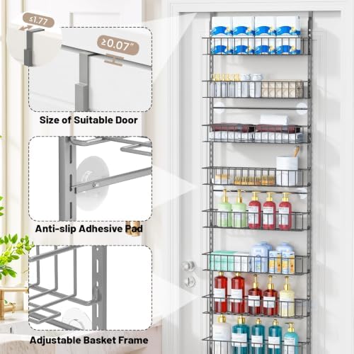 ElegantArray 9-Tier Pantry Door Organizer, Light Gray