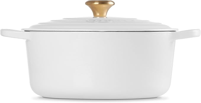 Le Creuset Enameled Cast Iron Signature Round Dutch Oven, 7.25 qt., White