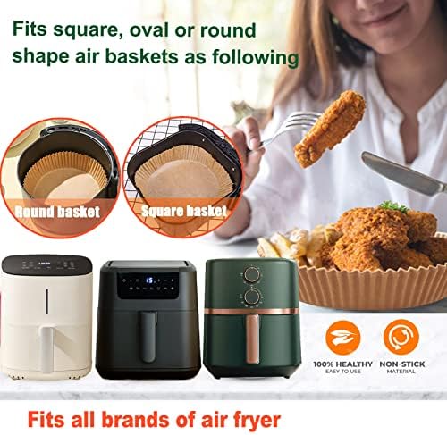 Large Air Fryer Liners Disposable Round, 10 Inch Parchment Liners