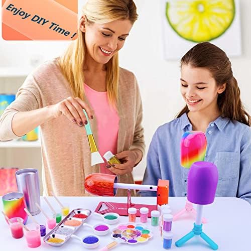 Cup Turner for Crafts Tumbler,Tumbler Turner DIY Glitter Epoxy Resin Tumblers,Epoxy Resin Mixer Attachment with Silent Motor Two-Way Rotation Silicone Pad, Cup Spinner (Epoxy Resin Kit)