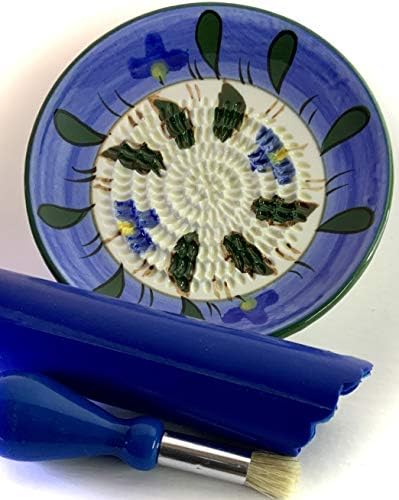 BonCera, Premium Ceramic Garlic Grater Plate Set - Blue Lavender Plant