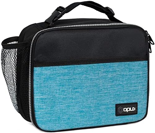 opux Insulated Lunch Bag for Kids, Reusable Lunch Box for School, Sea Blue