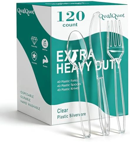 120 Count Extra Heavy Duty Clear Plastic Silverware