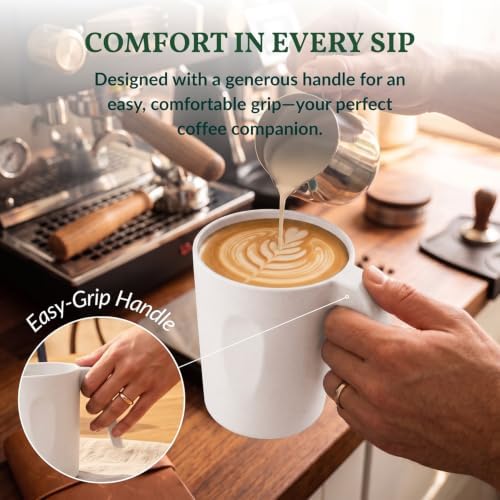 Homienly Coffee Mug Set - Wheat Straw Cups, Alternative to Plastic Coffee Cups Reusable | Unbreakable for Hot Chocolate, Tea, & Coffee | Microwave Safe, Dishwasher Safe Drinking Cups (White)