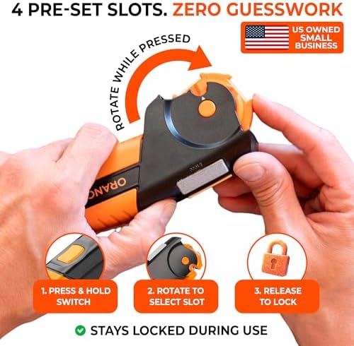 Orange Ninja 7-in-1 Garden Tool & Knife Sharpener – Sharpens Axe, Hatchet, Machete, Pruner & Shears – One Tool for All Your Outdoor Blades – Gift for Gardeners (Pack of 2)