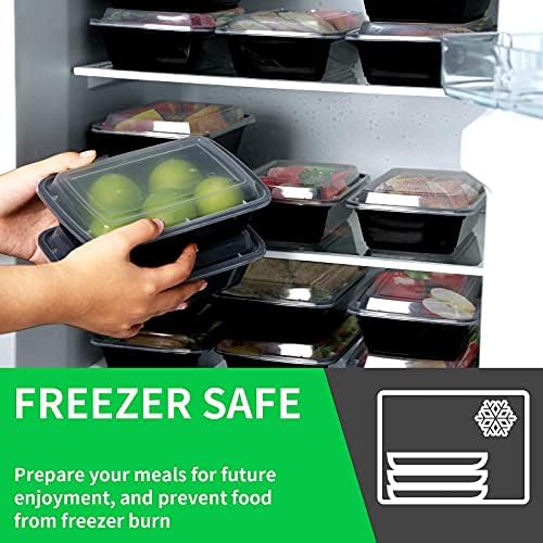 WGCC Meal Prep Containers, 32OZ 50 Pack Extra-thick Food Storage Containers with Lids, Plastic Microwavable Bento Box Reusable Storage Lunch Boxes BPA Free, Stackable, Dishwasher/Freezer Safe