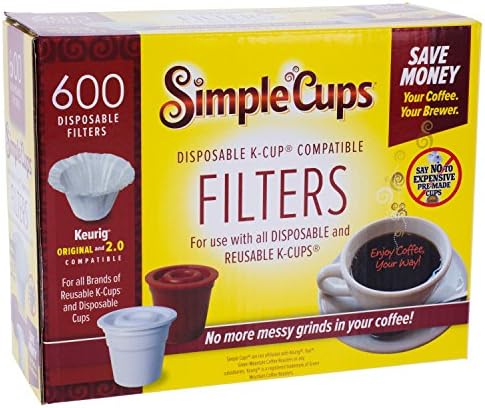 Disposable Paper Coffee Filters 600 count - Compatible with Keurig, K-Cup machines & other Single Serve Coffee Brewer Reusable K Cups - Use Your Own Coffee & Make Your Own Pods - Works with All Brands