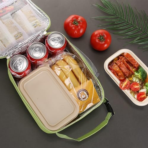 Lovoeo Lunch box Lunch bag for men women Insulated Lunchbox Lunch bags for Work Picnic Travel (Light green)