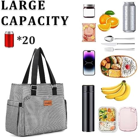 HSHRICH Insulated Lunch Bag Women - Large Tote Lunch Box For Work