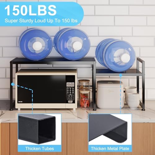 44.3 Inches Expandable Metal Storage Shelves,150LBS Heavy Duty Shelving Units and Storage For Appliance,Adjustable Utility Organization and Storage Shelf Rack For Kitchen Cabinet Closet Garage Pantry