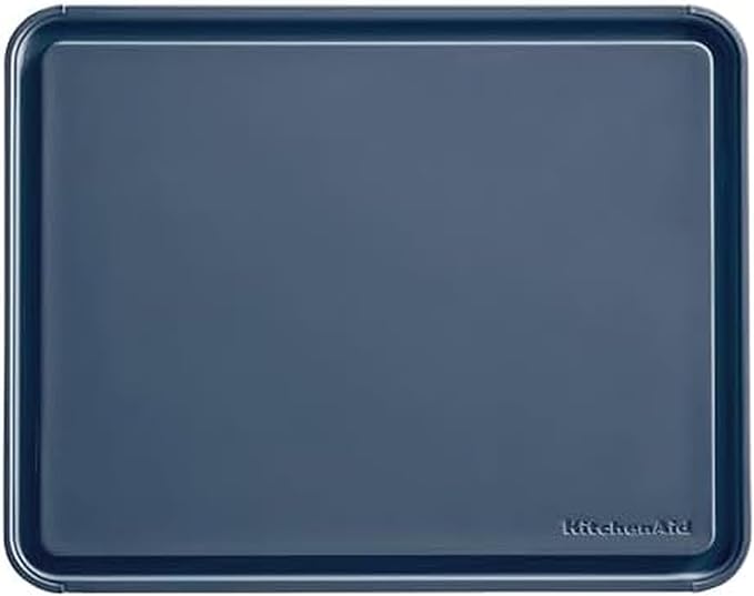 KitchenAid Classic Plastic Cutting Board with Perimeter Trench and Non Slip Edges, Dishwasher Safe, 11 x 14 inch, Ink Blue