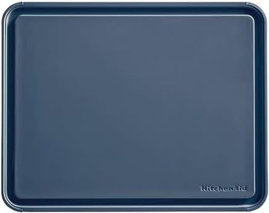 KitchenAid Classic Plastic Cutting Board with Perimeter Trench and Non Slip Edges, Dishwasher Safe, 11 x 14 inch, Ink Blue