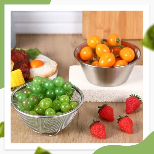 Baderke Mini Colander Strainer, 6.3 x 2.76 in, 5.51 x 2.36 in, Round, 4 Pcs