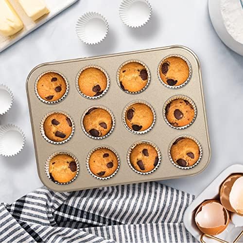 Glad Mini Muffin Pan Nonstick - Heavy Duty Metal Cupcake Tin with Small Baking Cups, Mini 12-Cup (Pack of 6)