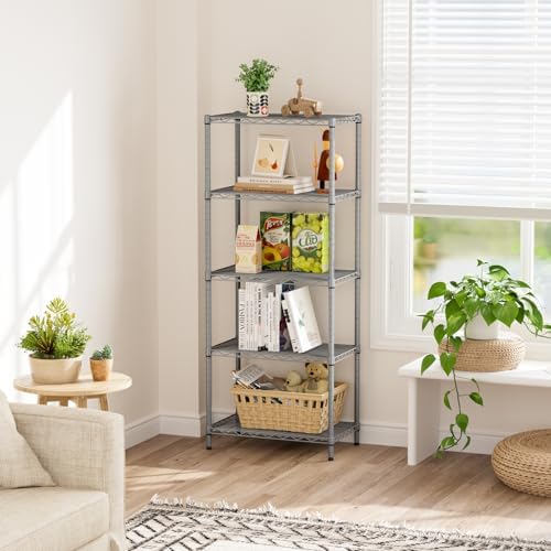 SINGAYE 5 Metal Shelves Wire Shelving Storage Shelf Adjustable Unit Pantry