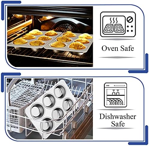 TeamFar Muffin Pan Set of 4, 6 Cup Muffin Tins Pans For Baking
