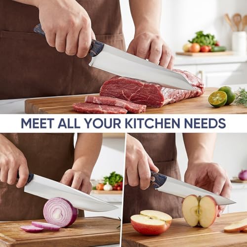 Topfeel 3-Piece Kitchen Knife Set, 5Cr15MoV High Carbon Stainless Steel