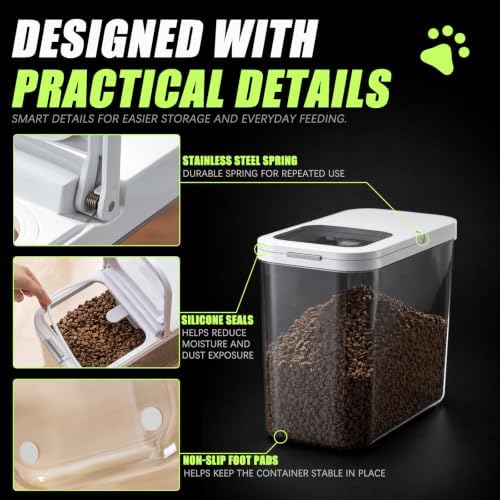 LivLab Mker Pet Food Storage Containers With Lids & Scooper