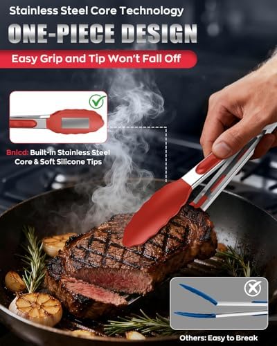 Good Grip Cooking Tongs with Silicone Tips, Set of 3-7" 9" and 12"