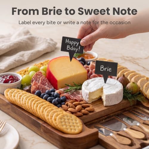 SMIRLY Charcuterie Board Set with Serving Accessories, Acacia