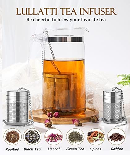 （2+1）Pack 304 Steel Fine Mesh Tea Infusers for Loose Leaf Tea