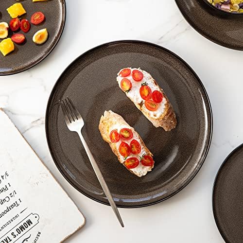 LERATIO Ceramic Plate Set of 6,8.5 Inch Reactive Glaze Salad Plates