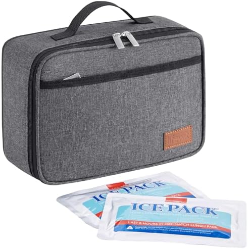 Lifewit Freezable Lunch Box, Insulated Reusable Lunch Bag with 2 Ice Packs