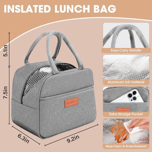 PEDECO Green Lunch Box Set with Bag & Utensil, Leak Proof for Women Men Kid