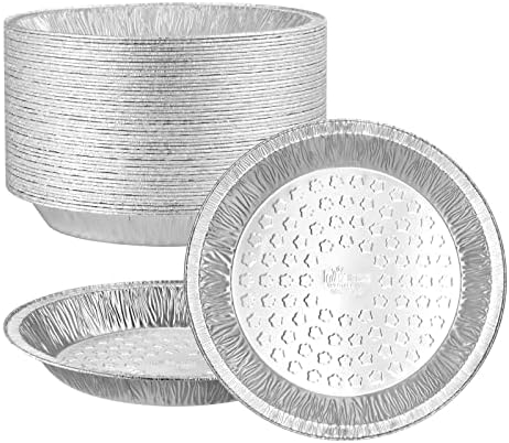 9 Inch Aluminum Foil Pie Pans, 50 Pack