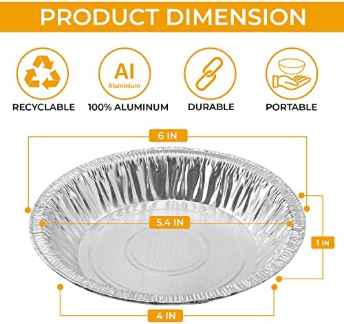 Aluminum Foil 6 inch Pie Pans, 100 Count