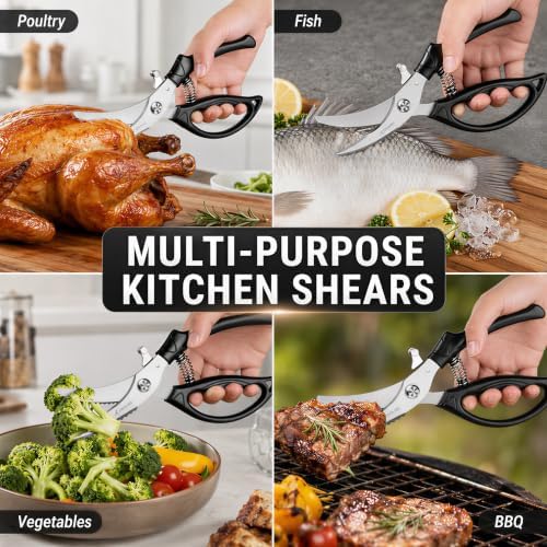 Poultry Shears Heavy Duty for Meat: Easy to Spatchcocking Kitchen Scissors