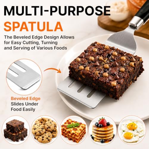 2-Piece Stainless Steel Pie & Cake Server Set | Small Spatulas for Cookies, Brownies, Cheesecake, Tarts, Pizza, Lasagna, Quiche and more