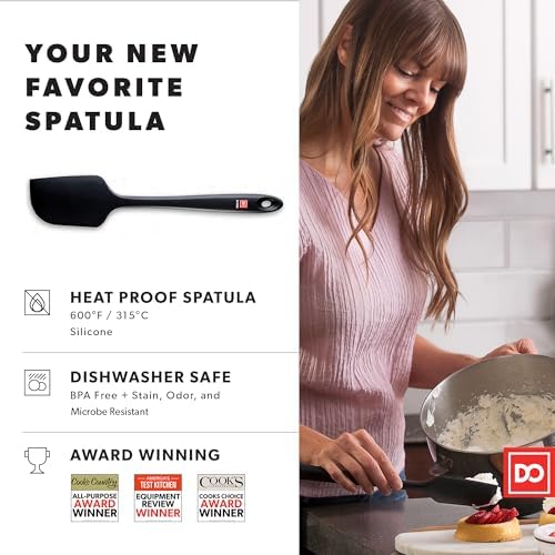 DI ORO Large Silicone Spatula - 600F Heat Resistant, Black