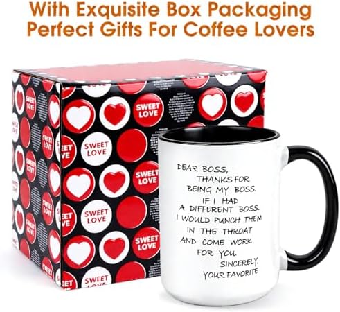 Dear Boss Mug Punch Throat,Worlds Best Boss Mug,Funny Coffee Cup