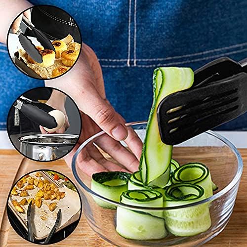 7 inch Mini Silicone Serving Tongs with Silicone Tips Set of 3