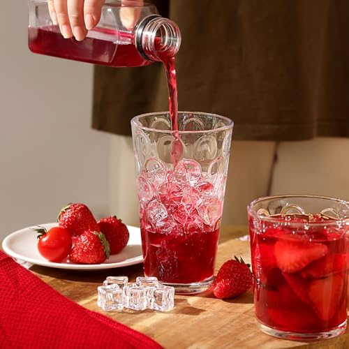 Moretoes Circle Drinking Glasses Set of 12 Clear Water Glass Cups