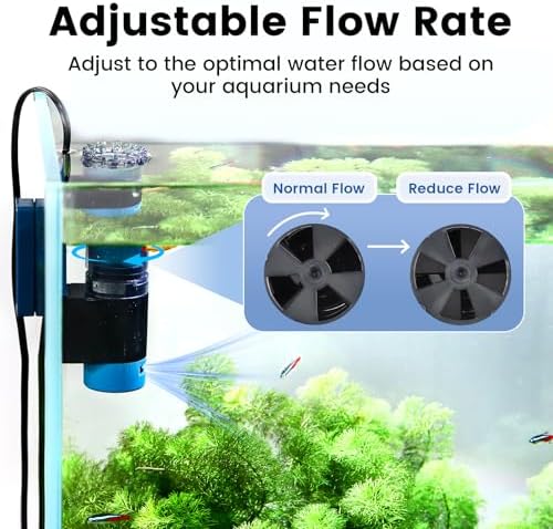 Aquarium Surface Skimmer, 96 GPH Flow Rate – Ideal for Freshwater & Saltwater Compatible, 5W – Efficient Waste Removal