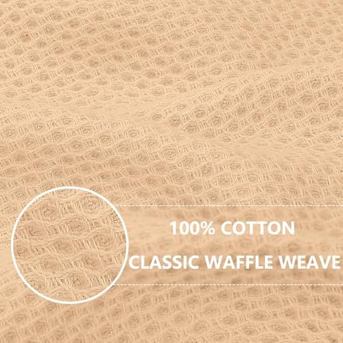 Homaxy 100% Cotton Waffle Weave Kitchen Dish Towels 12-Pack, Apricot