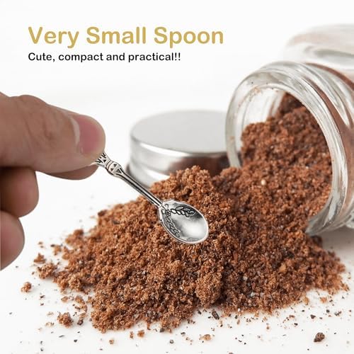 12 Pack Mini Spoons Charms 2.4" Metal Small Medicine Spoons