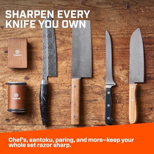 Tumbler Rolling Knife Sharpener Starter Set - Knife Sharpening Made Easy - Complete Gift Set