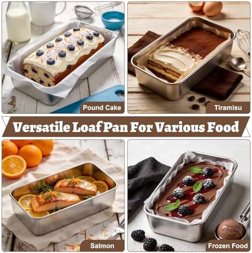 TeamFar Loaf Pan for Baking Bread, 9 x 5 Inch Bread Pan with Lid, Set of 2
