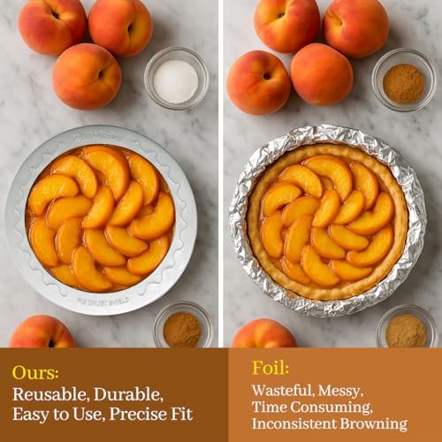 Mrs. Anderson's Baking Pie Crust Protector Shield, Fits Up To 8-Inch Pie Plates, Prevents Over-Browning And Spills