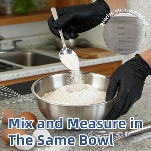 3-Piece Stainless Steel Mixing Bowls (0.74Qt) Metal Bowl Set with Measurement Marks, Dishwasher Safe & Stackable - Perfect for Baking, Salad Making, Meal Prep