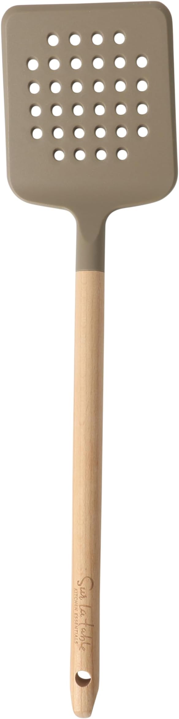 Sur La Table Kitchen Essential Chef's Toolkit Silicone Slotted Turner With Beechwood Handle - Taupe