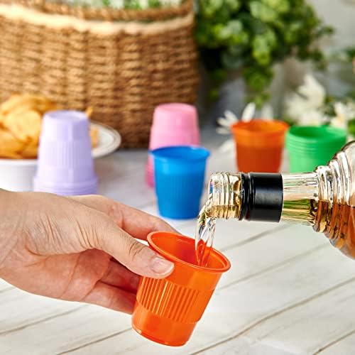 Lilymicky 500 Pack 3 oz Plastic Cups in 5 colors, Great for Bathroom Cups