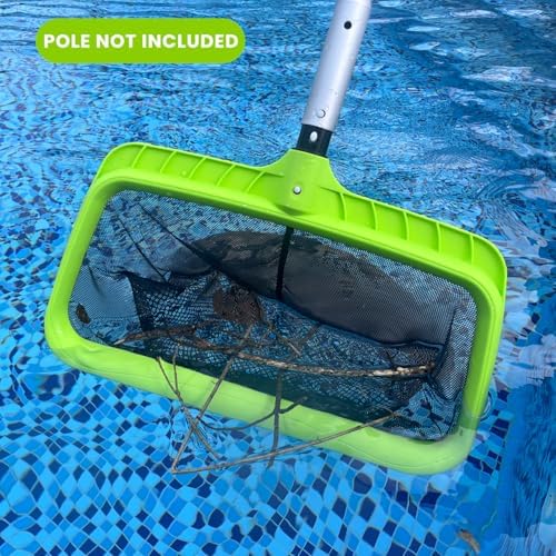 Sepetrel Swimming Pool Leaf Skimmer Net,Double-Layer & Reinforced Frame Deep Rake Nets